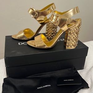 Dolce & Gabbana Gold heels sandals 39